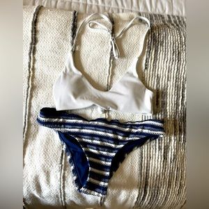 Blue and White Bikini